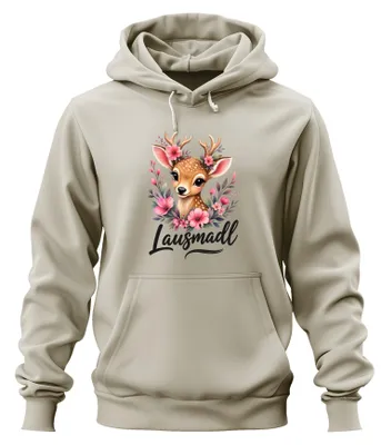Productafbeelding van Schattig hertje, bloemen, bosdieren, meisjes, cadeau, leren broek, hoodie, sweater, natuur, M