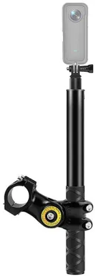 Imagen del producto de Soporte para cámara Insta 360 One Action, tipo palanca para selfies, compatible con manillar de bicicleta y motocicleta.