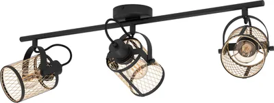 Image de Spot Eglo 43533 DELLOW E27 3x40W noir/laiton