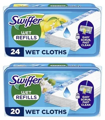 Imagen del producto de Swiffer, repuesto para limpiador de suelos, sistema húmedo, 44 toallitas húmedas