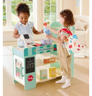 Image de Jouet « Supermarché » en bois Hape avec accessoires et scanner