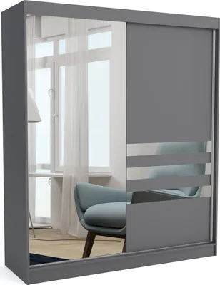 Produktbild von Moderner Schiebetürenschrank ERIC 160 cm (ANTRACIT)