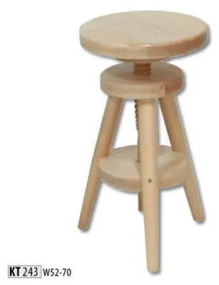 Produktbild von Drehhocker Barhocker Holz höhenverstellbar Sitzmöbel Schemel Arbeitshocker neu