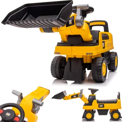Produktbild von Sitzbagger mit eingebautem Ablagefach, Bagger Kinder, Kinderbagger mit 2 Sound-Tasten, Sandbagger, Rutscher Bagger, Schaufelbagger ab Jahr