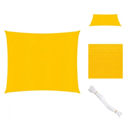 Immagine prodotto di vidaXL Tenda da sole, 160 g/m², gialla, 3,6x3,6 m, HDPE - Ombrelloni e protezioni solari