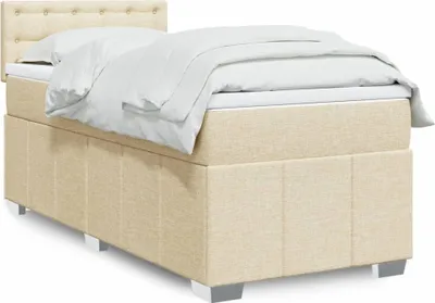 Produktbild von Design Möbel Boxspringbett mit Matratze Creme 100x200 cm Stoff2024Klassische Betten 4524136