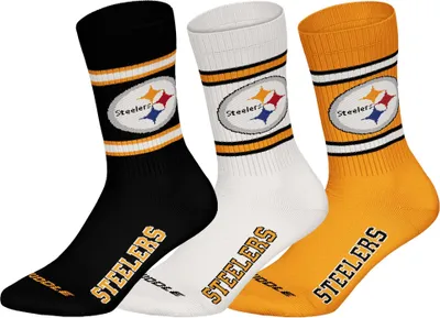 Produktbild von Huddle Uni Freizeitsocken Pittsburgh Steelers Crew 3-Pack BLK/WHT/YEL - Größe 43-46
