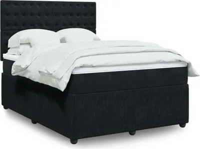 Produktbild von Maison Exclusive - Boxspringbett mit Matratze Schwarz 140x200 cm Samt