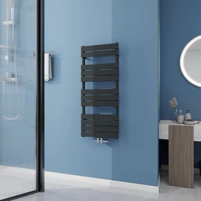 Produktbild von AICA Badheizkörper Paneelheizkörper Handtuchtrockner Vertikal Mittelanschluss 1200x500mm Anthrazit