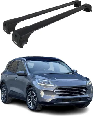Image de Barres De Toit Transversales pour Ford Kuga 3 CX482 2020-2025 Alu Noir ABE