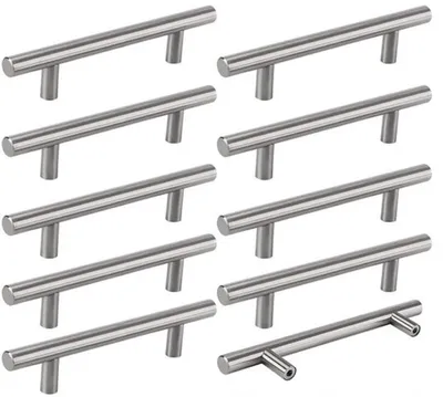 Produktbild von Set aus 10 modernen Küchenhandgriffen aus Metall