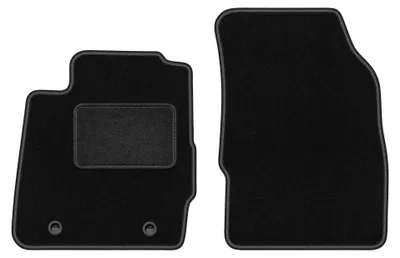 Produktbild von Velours-Fußmatten Vorne für Ford Fiesta MK7 2008-2011 (Schrägheck) – 2-tlg, Schwarz, passgenau – Wielganizator LUX