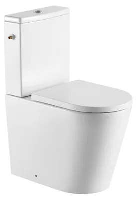 Produktbild von SAT Brevis Stand-Kombi-WC mit Tornado-Spülung Wasseranschluss links/rechts spülrandlos und Vario-Abgang, weiß