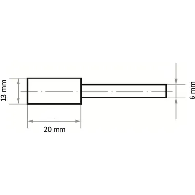 Produktbild von Schleifstift NK 46 QU BA, hart, 13 × 20 × 6 – T30 1320 01