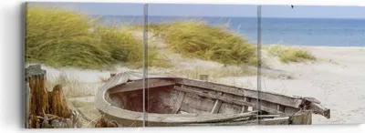 Produktbild von Bild auf Leinwand - Leinwandbild - 3 Teile - Strand Möwen £ódŸ - 90x30cm - Wand Bild - Wanddeko - Wandbilder - Leinwanddruck - Bilder - Wanddekoration - Leinwand bilder - Wandbild - CA90x30-4170