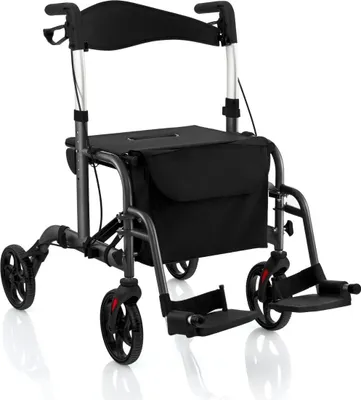 Immagine prodotto di Rollator e sedia a rotelle leggeri 2 in 1, altezza regolabile