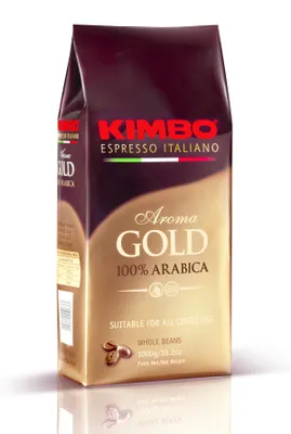 Produktbild von Kimbo Aroma Gold, 1 kg, Kaffee, Espresso, Mokka, Medium geröstet, 9/13, Tasche