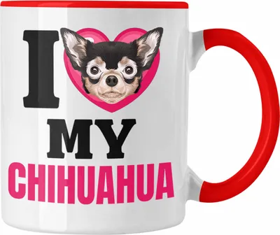 Produktbild von Trendation - Chihuahua Besitzerin Tasse Geschenk Lustiger Spruch Geschenkidee I Love My Chihuahua (Rot)