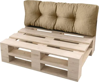Produktbild von sunnypillow Palettenkissen für Gartenmöbel - Rückenkissen 120 x 40 cm - Rückenpolster für Bett und Sofa - Palettenpolster für Palettenmöbel - Gesteppte Gartenkissen - Rückenlehne, Kissen Beige