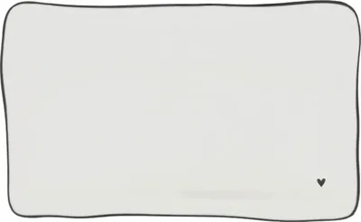 Produktbild von Servierplatte HEART rechteckig mit schwarzem Herz 22x13cm Bastion Collections