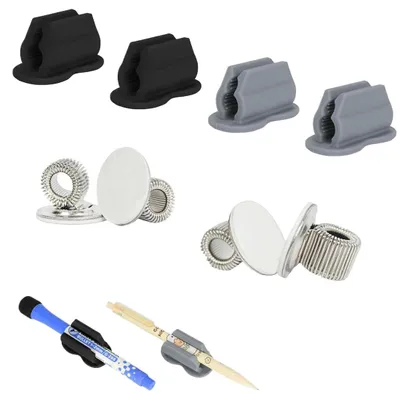 Produktbild von Set mit 8 selbstklebenden Stifthaltern, Silikon-Stiftclips für Schreibtisch, Kühlschrank, Whiteboard und Pinnwand.
