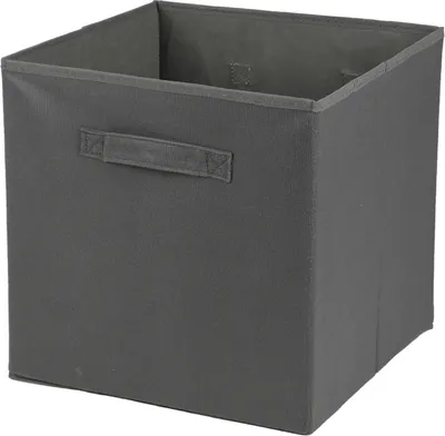 Image de DOCHTMANN Boîte pour callax, boîte de rangement en velours côtelé, gris foncé 31x31x31cm
