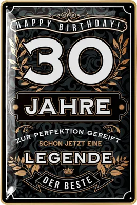 Produktbild von Blechschild 30 Schild Geburtstag, 30 JAHRE LEGENDE, perfektion - Deko 30 Geburtstag Mann, 30 Geburtstag Deko, lustiges Geburtstagsschild 30