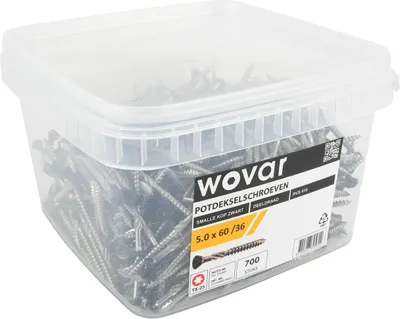 Produktbild von Vorteilseimer Schwarze Potdekselschrauben Edelstahl 410 5,0 x 60 mm Torx 25 Teilgewinde - 800 Stück