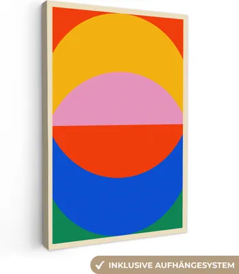 Produktbild von MuchoWow® - Leinwandbilder - Bauhaus - Modern - Abstrakt - Retro - Kunst, Wandbild, Wanddeko Bilder Wohnzimmer, 40x60cm