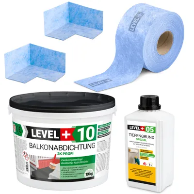 Produktbild von DichtSet 10kg Balkonabdichtung 2K Badabdichtung, Dusche, Treppe, LEVEL+ SET27