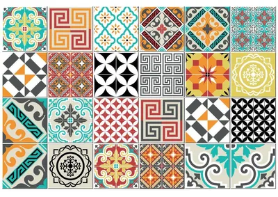 Image de Autocollants antidérapants pour sol avec film protecteur – CORNINO TILES – 120 x 320 cm – 24 autocollants de 40 x 40 cm