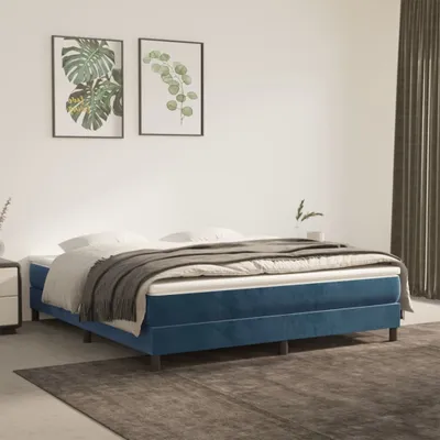 Produktbild von Boxspringbett Dunkelblau 180x200 cm Samt , Klassische Betten Design 2024