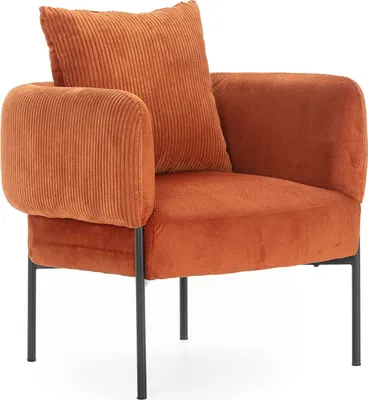 Zdjęcie produktu dla Fotel materiałowy z czarnymi metalowymi nogami, szerokość 73 cm - ARUNI