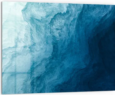 Produktbild von DEQORI Küchenrückwand Glas 80x60 cm 'Aufgewühlte Wellen' Spritzschutz Bad Rückwand