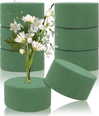 Imagen del producto de Espuma floral para arreglos - Esponja para flores frescas y artificiales - Espuma floral húmeda - Juego de 8 unidades de 4 cm - Espuma floral seca