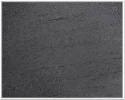 Produktbild von Wallario Wandbild Schwarze Schiefertafel Optik - Steintafel, Größe: 40,30 x 50,30 cm, Poster mit weißem Aluminiumrahmen