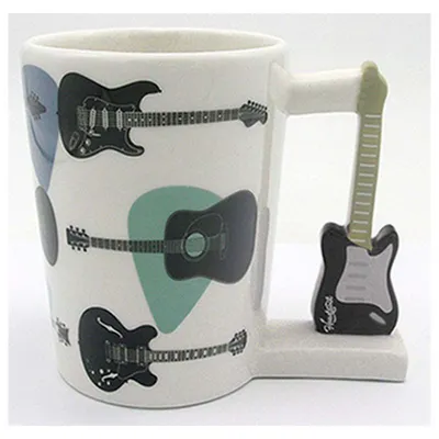 Produktbild von Gitarre Kaffeebecher mit E-Gitarre als Griff
