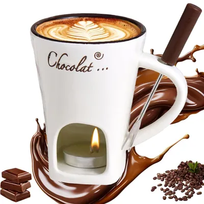 Productafbeelding van Ceramische Fondue Set met Kaars en Vorken