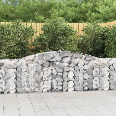 Produktbild von "SALE 2026"Gabionenkörbe - Moderne und langlebige - Gabionen mit Hochbogen - 25 Stk. 400x30x80/100cm Verzinktes Eisen NEU709875 - Beete