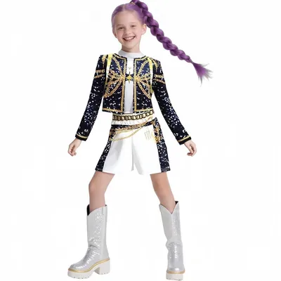 Produktbild von Mädchen K-Pop Kostüm – Demon Hunter Verkleidung Set für Kinder 120cm