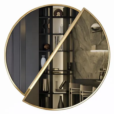 Immagine prodotto di Elegante specchio rotondo con cornice moderna per ambienti raffinati
