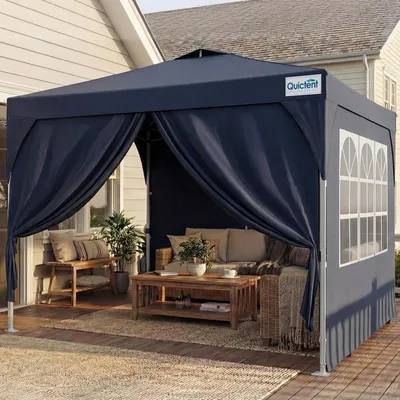 Produktbild von Faltpavillon 3x3m wasserdicht mit Seitenwänden UV-Schutz 50+ Stahlrahmen Blau