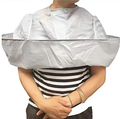 Productafbeelding van CHPN – Kappersjas – Kappersjas – Kappersschort – Kappersjas – Vangt alle haren op – Grijs/zilver – Kappersbenodigdheden – Praktisch gereedschap voor kappers – 60 cm diameter