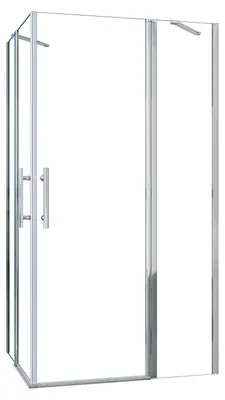 Produktbild von Duschspa Duschkabine 100x90x195cm Eckeinstieg 6mm NANO ESG Glas Pendeltür Eckdusche mit 30cm Stabilisator Duschtür