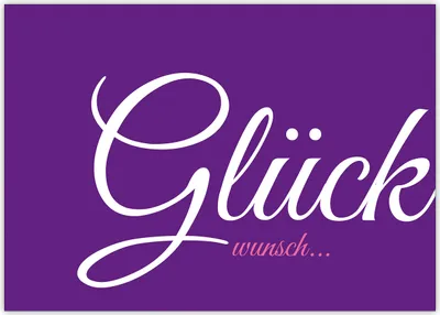 Produktbild von 4x Schöne Glückwunsch Grußkarte auf lila als Grußkarte