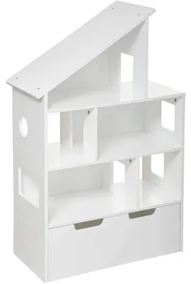 Produktbild von Kinderregal mit Stauraum für Spielzeug, weiß