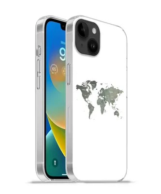 Produktbild von MuchoWow® Handyhülle Schutzhülle Hülle für Apple iPhone 14 Plus - Soft case Weltkarte - Grün - Weiß Silikon Softcase Handy Hülle - Abbildung