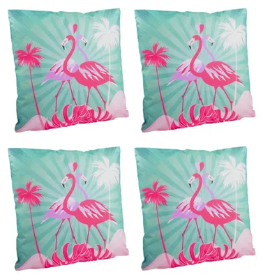 Image de Lot de 4 coussins d'extérieur 45 x 45 cm Coussins décoratifs Coussins de jardin Coussins de salon Décoration de jardin
