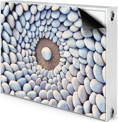Produktbild von Magnet Heizkörperverkleidung Heizkörper-Abdeckung Heizung Heizkörper 90x60 cm - Kreis, Steine