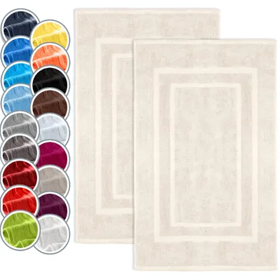 Image de Ensemble de deux tapis de bain, dimensions 50x80 cm, 100% coton, pour la salle de bain